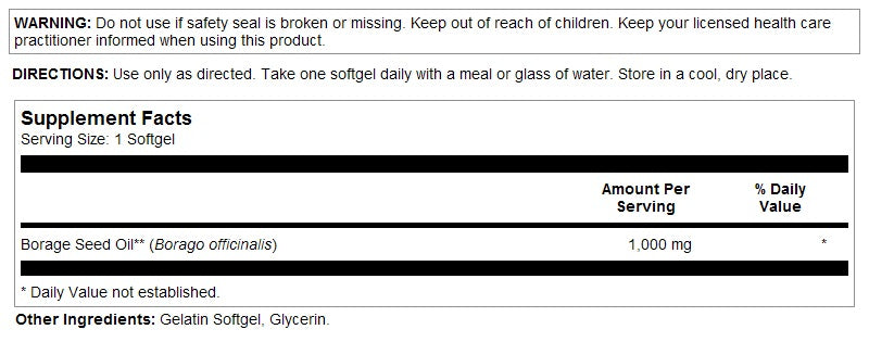 Borage Seed Oil 1000mg by Solaray