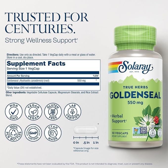 Goldenseal 550mg 50VegCaps by Solaray
