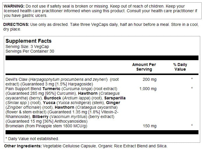 Devil's Claw Comfort Formula 90VegCaps by Solaray