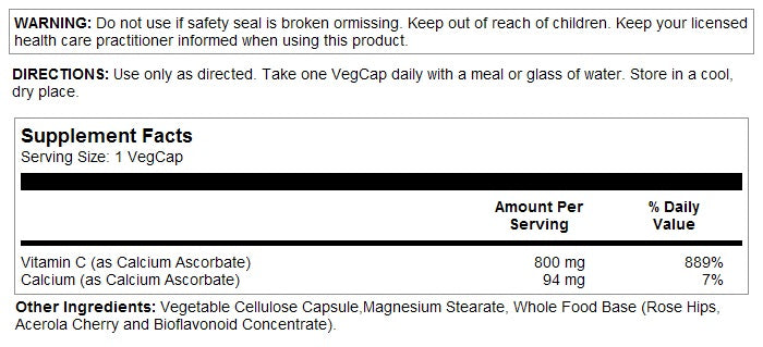 Buffered Vitamin C 800mg 90VegCaps by Solaray