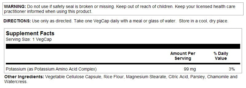Potassium 99mg 200VegCaps by Solaray