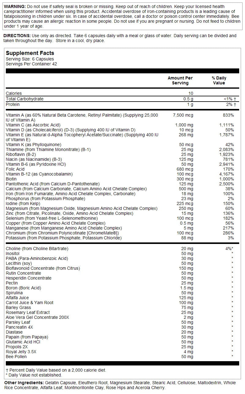 Spectro Multivitamin 250caps by Solaray