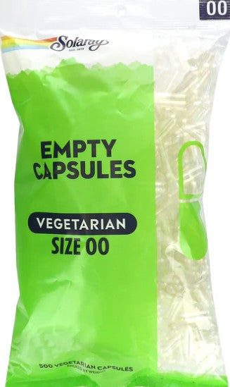 Empty Vegetarian Capsules Size 00 500ct by Solaray