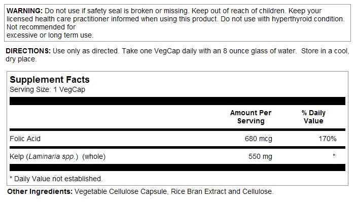 Kelp 550mg 180VegCaps by Solaray