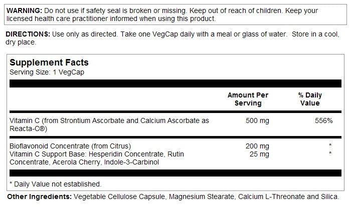 ReactaC 500mg 180VegCaps by Solaray