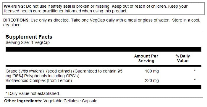Grape Seed Extract 100mg 60VegCaps by Solaray