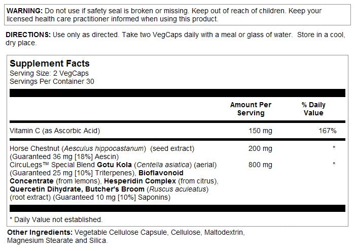 CircuLegs 60VegCaps by Solaray