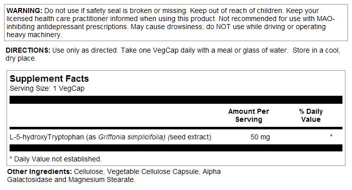 5-HTP 50mg 60VegCaps by Solaray