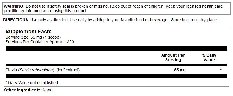 Stevia Extract Powder 3.5oz by Kal