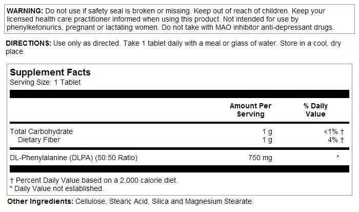 DLPA 750mg 60tabs by Kal