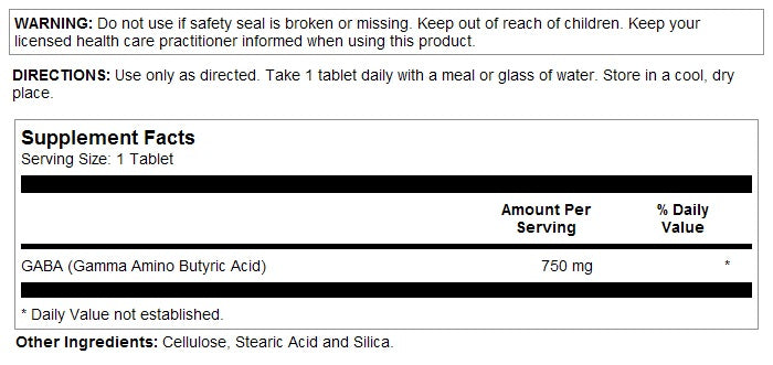 GABA 750mg 90tabs by Kal