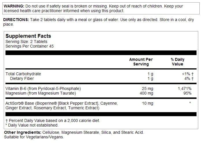 Magnesium Taurate+ 400mg 90tabs by Kal