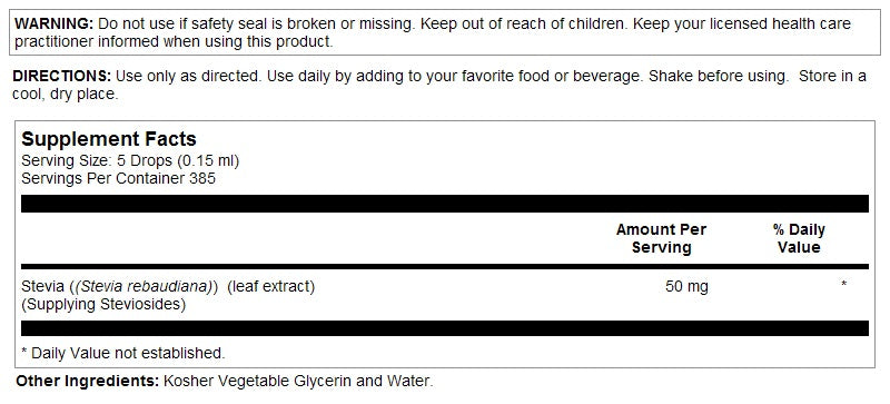 Stevia Extract Liquid 2oz by Kal