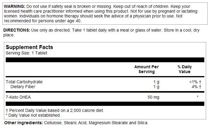 7-Keto DHEA 50mg 30tabs by Kal