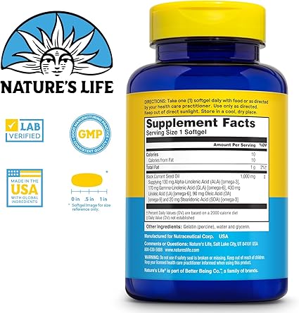 Black Currant Oil 500mg 90sg by Nature's Life