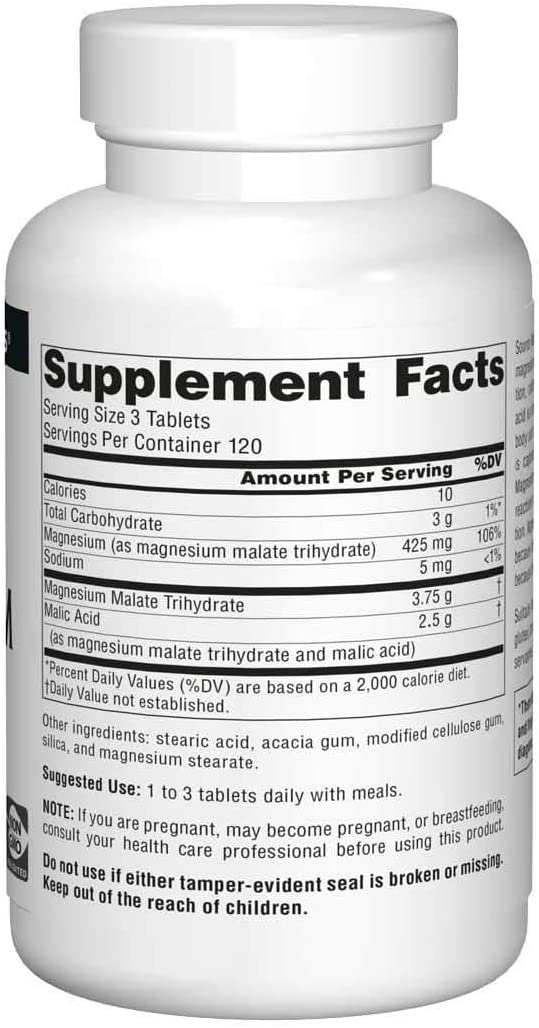 Source Naturals Magnesium Malate 1250mg Tablets