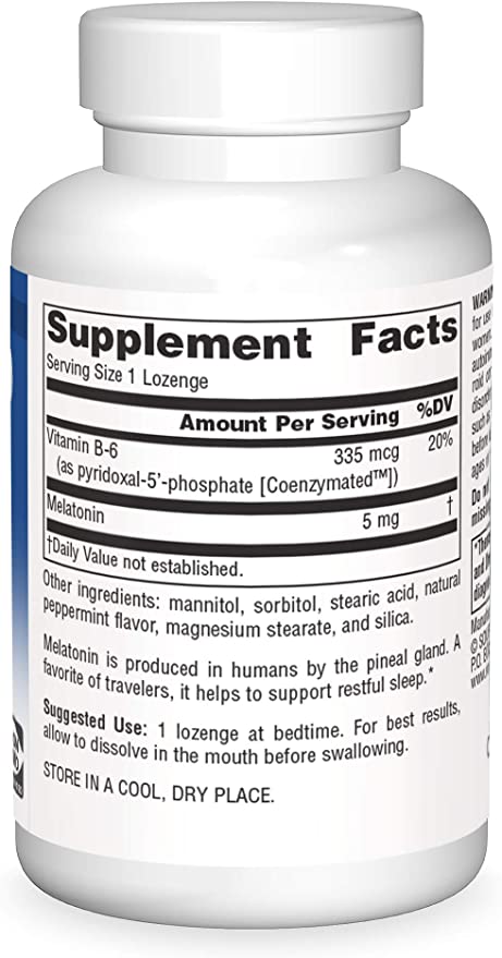 Source Naturals Melatonin 5mg Peppermint Sublingual Tablets