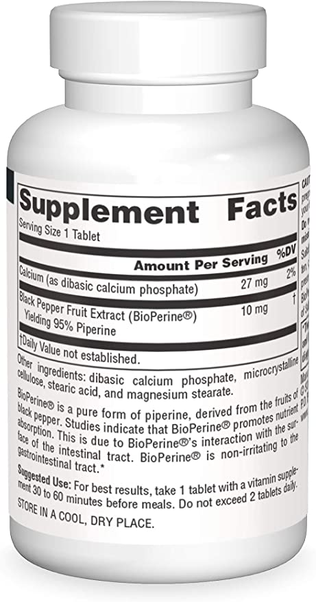 Source Naturals Bioperine 10mg Tablets