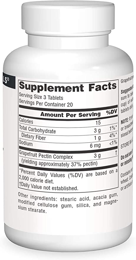 Source Naturals Grapefruit Pectin 1000 mg Tablets