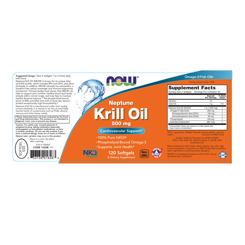 Neptune Krill Oil 500mg 120sg by Now
