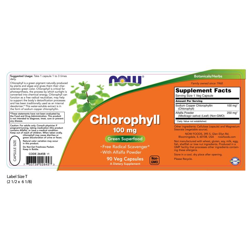 Chlorophyll 100mg 90VegCaps by Now