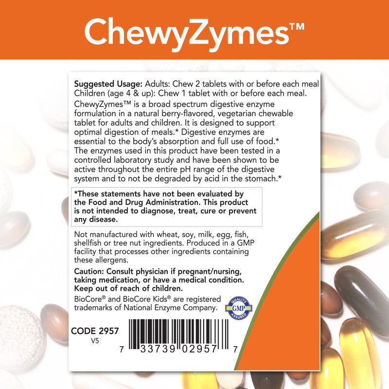 ChewyZymes 90 Chewables by Now