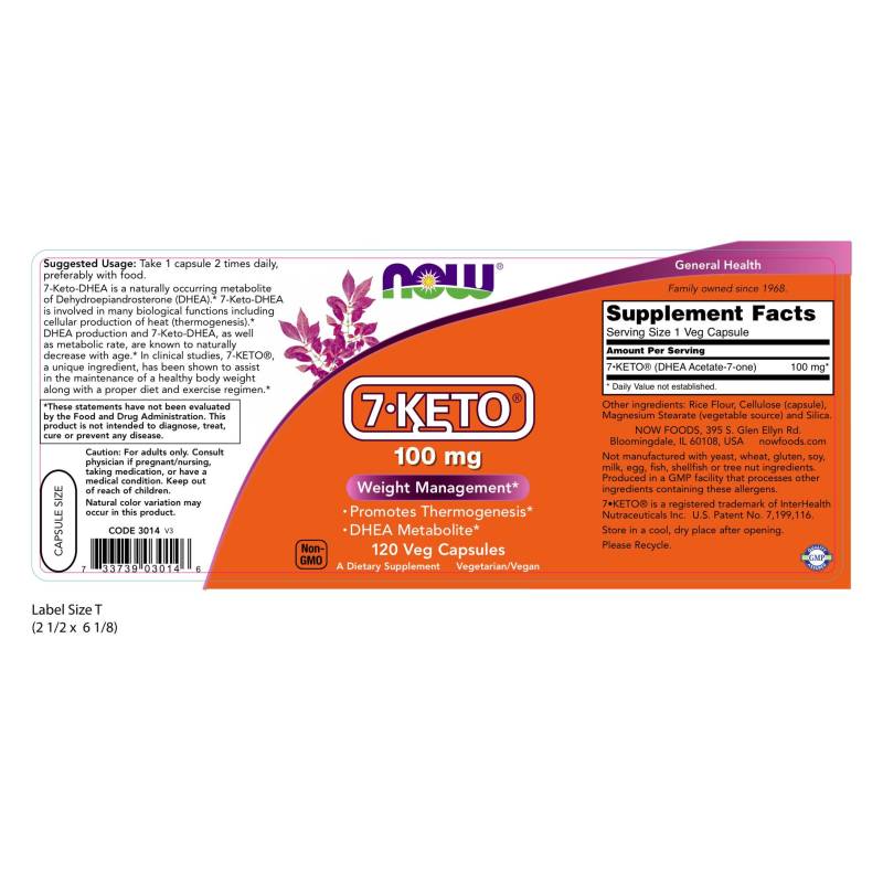 7-Keto 100mg 120VegCaps by Now