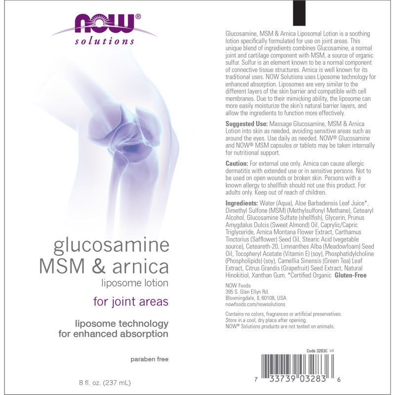 Glucosamine, MSM, & Arnica Lotion 8oz by Now