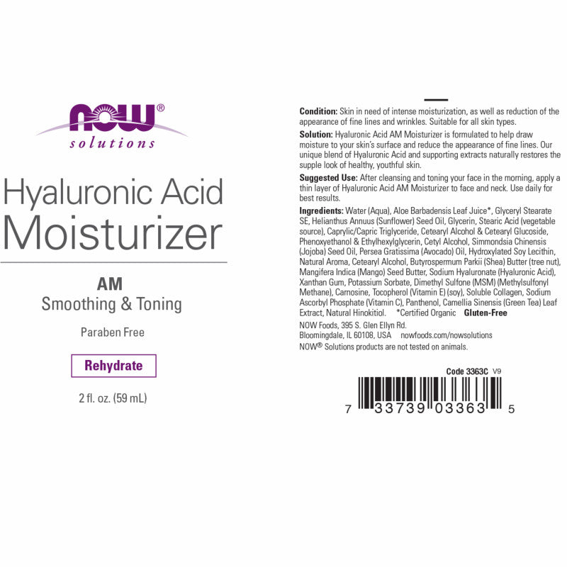 Hyaluronic Acid AM Moisturizer 2oz by Now