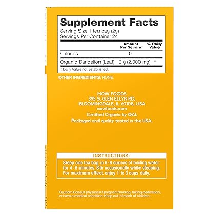 Dandelion Tea Organic by Now