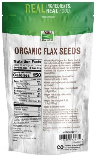 Flax Seeds Organic 1lb by Now