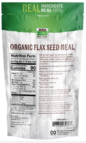 Flax Seed Meal Organic 12oz by Now