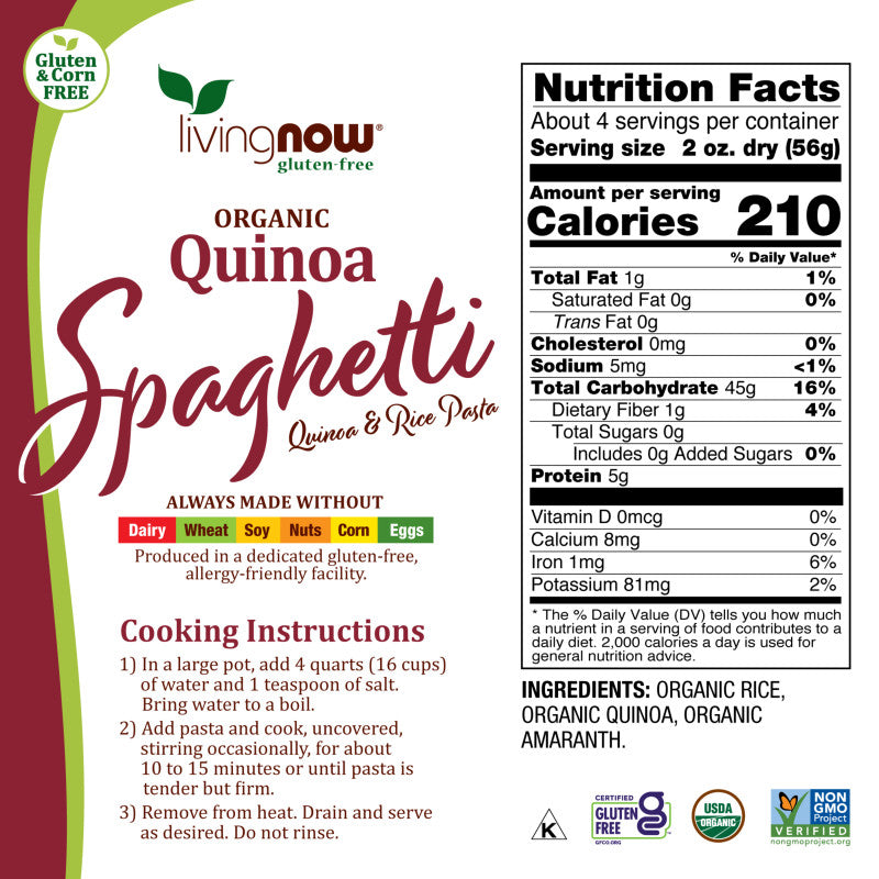 Quinoa Spaghetti GF Organic by Now