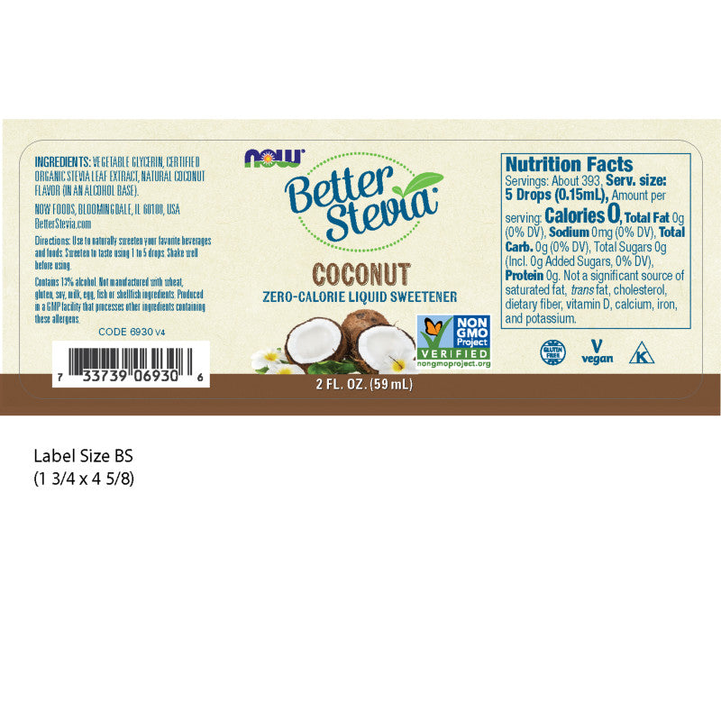 BetterStevia Coconut 2oz by Now
