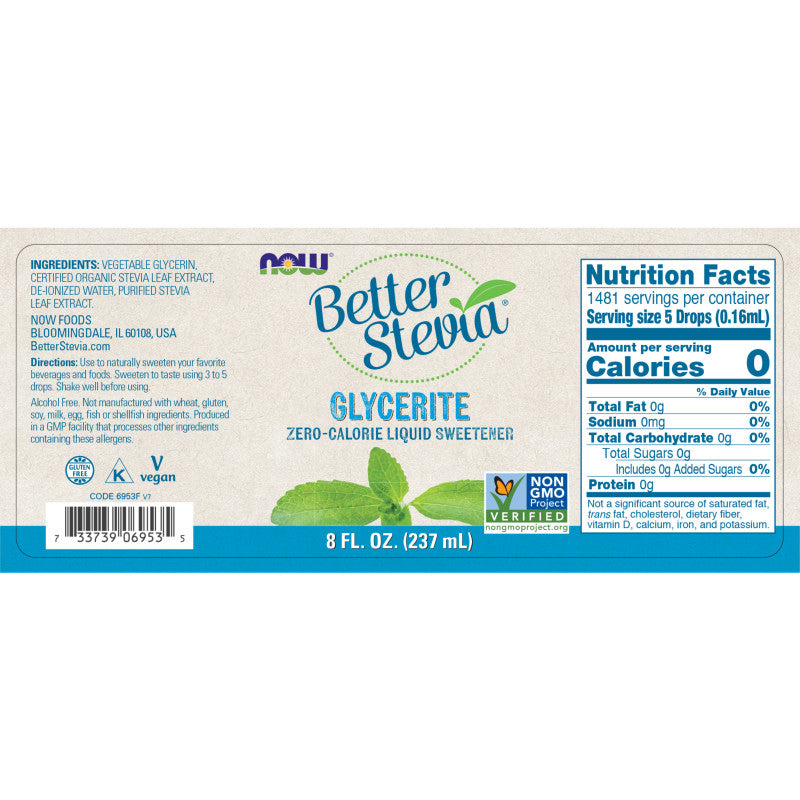 BetterStevia Glycerite 8oz by Now