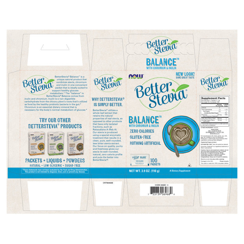 BetterStevia Balance with Chromium & Inulin 100 Packets by Now
