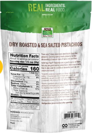 Pistachios Roasted with Sea Salt 12oz by Now
