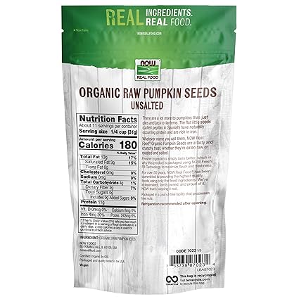 Pumpkin Seeds Organic & Unsalted 12oz by Now