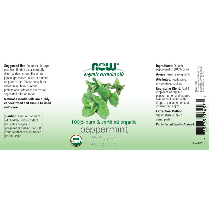 Peppermint Oil Organic 4oz by Now