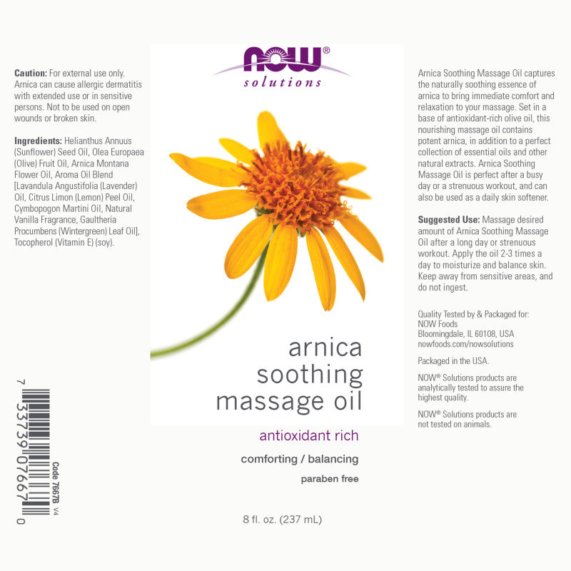 Arnica Soothing Massage Oil 8oz by Now