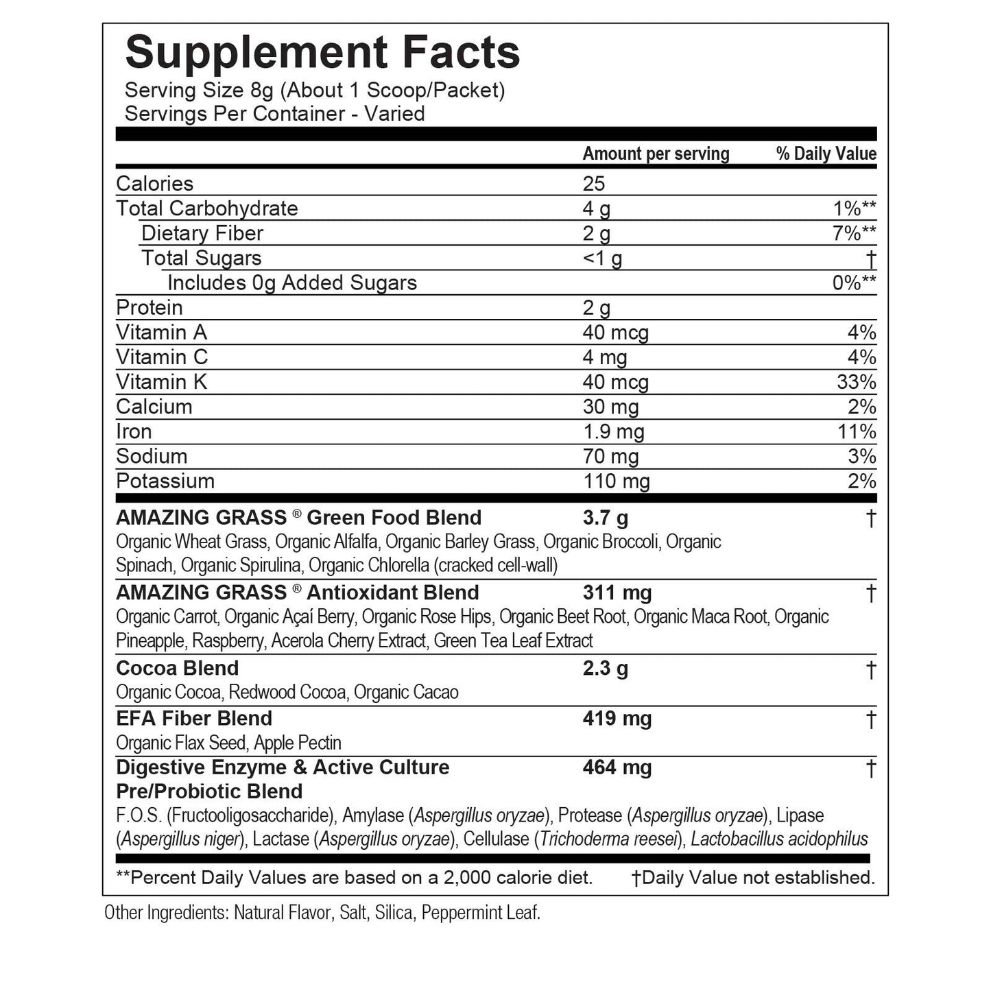 Green Superfood Chocolate 30svg by Amazing Grass