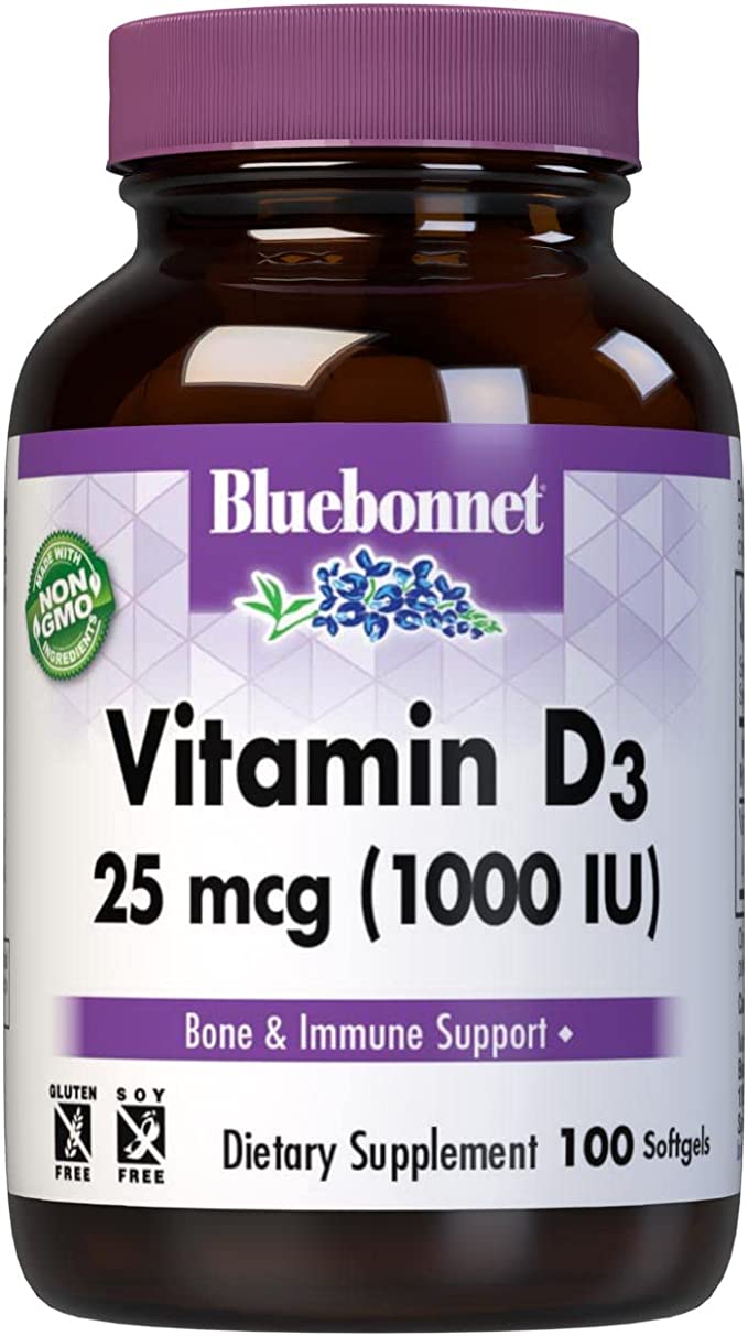 Vitamin D3 1000iu Softgels by Bluebonnet