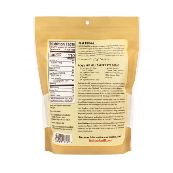 Dark Rye Flour 20oz by Bob's Red Mill