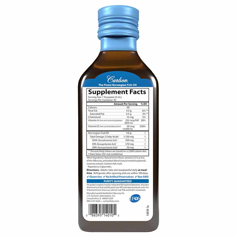 Super D Omega 3 Lemon Liquid by Carlson Labs