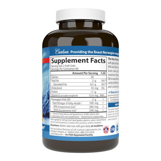 Fish Oil Softgels LEmon by Carlson Labs