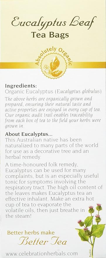 Eucalyptus Leaf Organic Tea Bags by Celebration Herbals