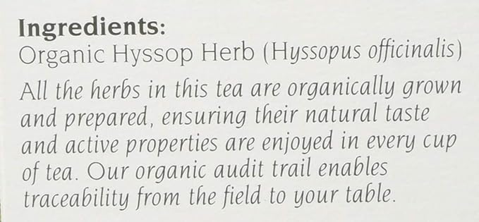 Hyssop Organic Tea by Celebration Herbals