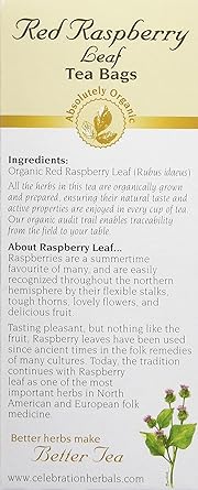 Red Raspberry Leaf Organic Tea by Celebration Herbals