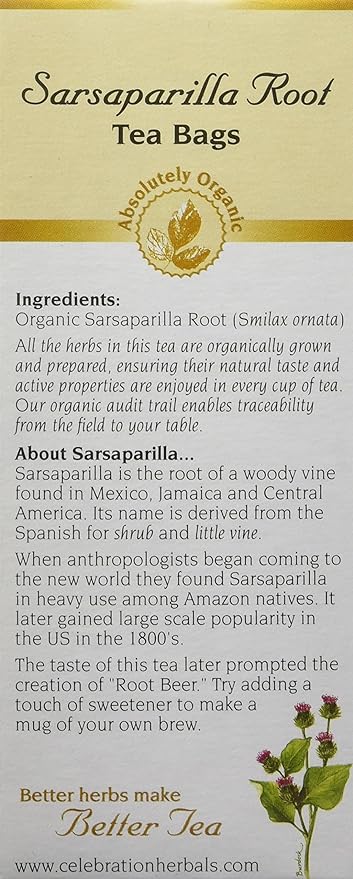 Sarsaparilla Root Wild Crafted Tea by Celebration Herbals