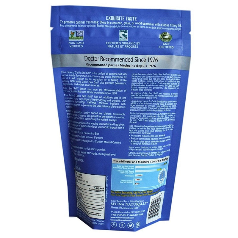Celtic Sea Salt Fine Ground 1/2lb by Selina Naturally